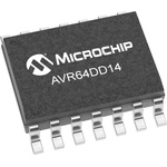 Microchip AVR64DD14-E/SL, 8bit 8 bit MCU Microcontroller, AVR, 24MHz, 64 KB Flash, 14-Pin SOIC