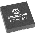 Microchip ATTINY817-MFR, 8bit AVR Microcontroller, ATtiny817, 20MHz, 8 kB Flash, 24-Pin VQFN