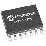 Microchip ATTINY3224-SSU AVR CPU Microcontroller, AVR, 20MHz, 32 kB Flash, 14-Pin SOIC