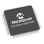 Microchip PIC24HJ128GP206-I/PT PIC Microcontroller, PIC24H, 64-Pin TQFP