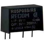 Recom 1W Isolated DC-DC Converter Through Hole, Voltage in 10.8 → 13.2 V dc, Voltage out 12V dc