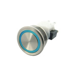 ITW H48M Single Pole Double Throw (SPDT) Latching Blue LED Push Button Switch, IP67, 19.56 (Dia.)mm, Panel Mount, 250V