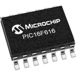 Microchip PIC16F616T-I/SL, 8bit PIC Microcontroller, PIC16F, 20MHz, 3.5 kB Flash, 14-Pin SOIC