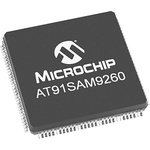 Microchip AT91SAM9260B-QU, 32bit ARM Microcontroller, AT91, 180MHz, 8 kB Flash, 208-Pin PQFP
