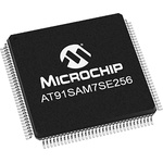Microchip AT91SAM7SE256B-AU, 32bit ARM Microcontroller, AT91, 48MHz, 256 kB Flash, 128-Pin LQFP