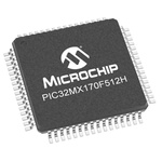 Microchip PIC32MX170F512H-I/PT PIC Microcontroller, PIC32MX, 64-Pin TQFP
