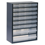 Raaco 28 Drawer Storage Unit, Steel, 417mm x 306mm x 150mm, Blue