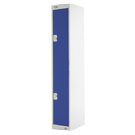 2 Door Steel Blue Industrial Locker, 1800 mm x 300 mm x 450mm