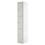 3 Door Steel Grey Industrial Locker, 1800 mm x 300 mm x 450mm