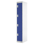 4 Door Steel Blue Industrial Locker, 1800 mm x 300 mm x 450mm