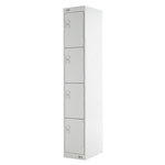 RS PRO 4 Door Steel Grey Industrial Locker, 1800 mm x 300 mm x 300mm