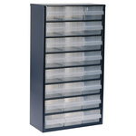 Raaco 24 Drawer Storage Unit, Steel, 552mm x 306mm x 150mm, Blue