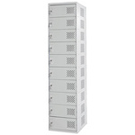 RS PRO 10 Door Vented Mild Steel Grey Laptop Charging Locker, 1800 mm x 450 mm x 450mm