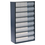 Raaco 8 Drawer Storage Unit, Steel, 552mm x 306mm x 150mm, Blue