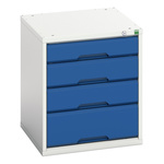 Bott 4 Drawer Storage Unit, Steel, 600mm x 525mm x 550mm, Blue, Grey