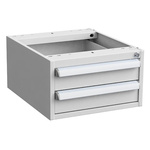 Treston 2 Drawer Unit, Steel, 260mm x 450mm x 520mm, Grey