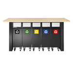 Facom 5 Drawer Storage Unit, 770mm x 305mm x 460mm, Black