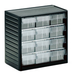 Treston 12 Drawer Storage Unit, PP, 290mm x 310mm x 180mm, Grey