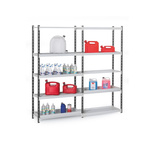 Manorga RAL 7035 Light Grey 5 Shelf Sheet Steel Quickshelf Starter Bay, 2000mm x 1000mm, 500mm, 70kg Load