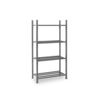 Manorga RAL 7024 4 Shelf Sheet Steel Modular Shelving Starter Bay, 2000mm x 1260mm, 800mm, 460kg Load