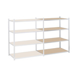 Manorga Galvanised 4 Shelf Galvanised Steel Quickshelf Extension Bay, 1760mm x 1500mm, 1000mm, 94kg Load