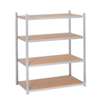 Manorga Galvanised 4 Shelf Galvanised Steel Quickshelf Starter Bay, 1760mm x 1500mm, 800mm, 110kg Load