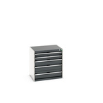 Bott 5 Cabinet, Steel, 800mm x 800mm x 650mm, Anthracite Grey, Light Grey