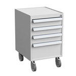 Treston 4 Drawer Unit, Steel, 700mm x 450mm x 520mm, Grey
