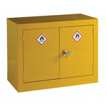 RS PRO Yellow Steel Lockable 2 Door Hazardous Substance Cabinet, 712mm x 915mm x 459mm