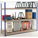 RS PRO Grey Steel Easi-Rack Shelving System Beams, 2000mm x 2400mm, 900mm, 300kg Load