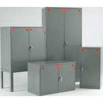 RS PRO Grey Steel Lockable 2 Door Hazardous Substance Cabinet, 1219mm x 915mm x 457mm
