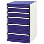 Bott 5 Drawer Storage Unit, Steel, 800mm x 525mm x 650mm, Blue, Grey