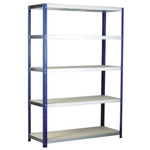 RS PRO 5 Shelf Chipboard, Galvanised Steel Shelving System, 1800mm x 1200mm, 450mm, 265kg Load