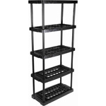 RS PRO Black 5 Shelf PP Shelving Unit, 1760mm x 790mm, 390mm, 40kg Load