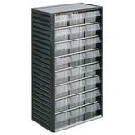 RS PRO 24 Drawer Storage Unit, PP, 550mm x 310mm x 180mm, Grey