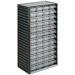 RS PRO 48 Drawer Storage Unit, PP, 550mm x 310mm x 180mm, Grey