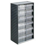 RS PRO 12 Drawer Storage Unit, PP, 550mm x 310mm x 180mm, Grey