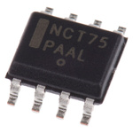onsemi Temperature Sensor, Digital Output, Surface Mount, Serial-I2C, SMBus, ±1°C, 8 Pins