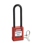 RS PRO Red 1-Lock Aluminium, Nylon Safety Lockout, 6.4mm Shackle