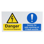 RS PRO Electrical Hazard Warning Sign (English)