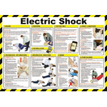 Electric Shock Treatment Guidance Safety Poster, Semi Rigid Laminate, English, 420 mm, 590mm