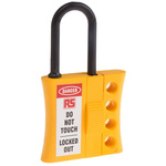 RS PRO 4-Lock Nylon Lockout Electrical Hasp, 6mm Shackle