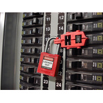 Brady Red Universal Circuit Breaker Lockout, 7mm Shackle