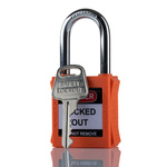 RS PRO Orange 1-Lock Nylon, Steel Safety Lockout, 6.4mm Shackle