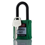 RS PRO Green 1-Lock Nylon Safety Lockout, 6.4mm Shackle