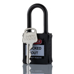 RS PRO Black 1-Lock Nylon Safety Lockout, 6.4mm Shackle