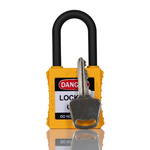 RS PRO Yellow 1-Lock Nylon Safety Lockout, 6.4mm Shackle