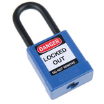 RS PRO Blue 1-Lock Aluminium, Nylon Safety Lockout, 6.4mm Shackle