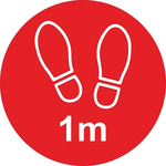 RS PRO Vinyl Social Distancing 1m Apart Floor Sign, Self-Adhesive 200mm