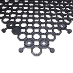 RS PRO Black Anti-slip Tile PVC Tile, Holes Finish 500mm x 500mm x 16mm